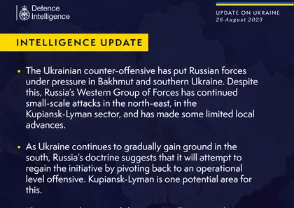 British Defence Intelligence Update Ukraine 26 August 2023