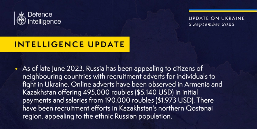 British Defence Intelligence Update Ukraine 3 September 2023
