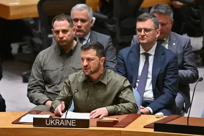 Zelensky in UN Showdown Says Strip 'Criminal' Russia of Veto Power