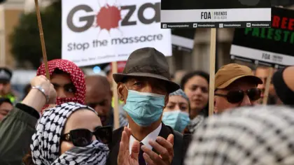 الآلاف يتظاهرون في لندن تضامنا مع الفلسطينيين