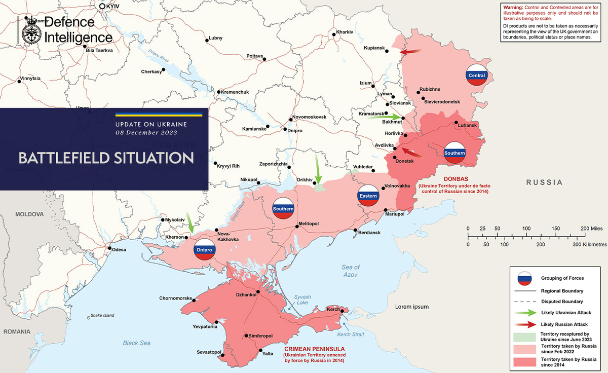 UK Defence Intelligence Releases Map Of Front Line In Ukraine UK Defence Intelligence Releases Map Of Front Line In Ukraine