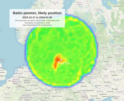 Росія створює перешкоди для сигналу GPS над країнами НАТО в Балтиці
