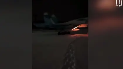 Su-34 Fighter-Bomber Burns on the Tarmac East of Russia’s Ural Mountains