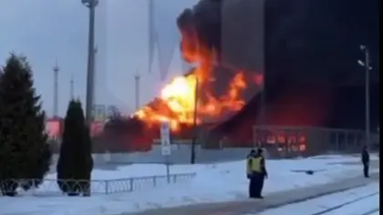 Russian Oil Depot on Fire After Ukrainian Strike