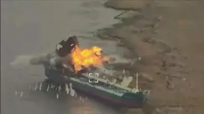 Відео: Повітряні сили знищили командний пункт РФ на танкері "Механік Погодін"