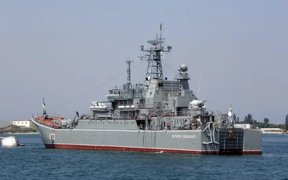 Ukraine Strikes Kostyantyn Olshansky Assault Ship Captured by Russians in 2014
