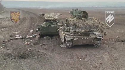 Azov Brigade Destroys Russian Column, Captures Tank, Shares the Video
