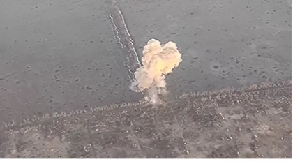 Pyrotechnic Video of Ukrainian Drone Blasting Russian Ammo Stash