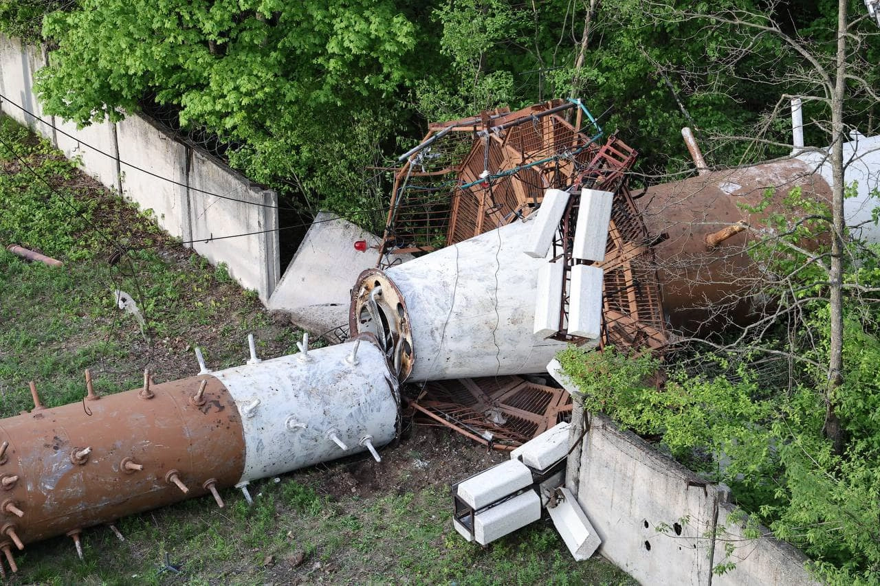 Харківська ОДА опублікувала фото телевежі після влучання російської ракети