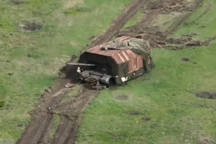 Russian ‘Barn Tanks’ Deployed to Counter Ukrainian Drone Strikes
