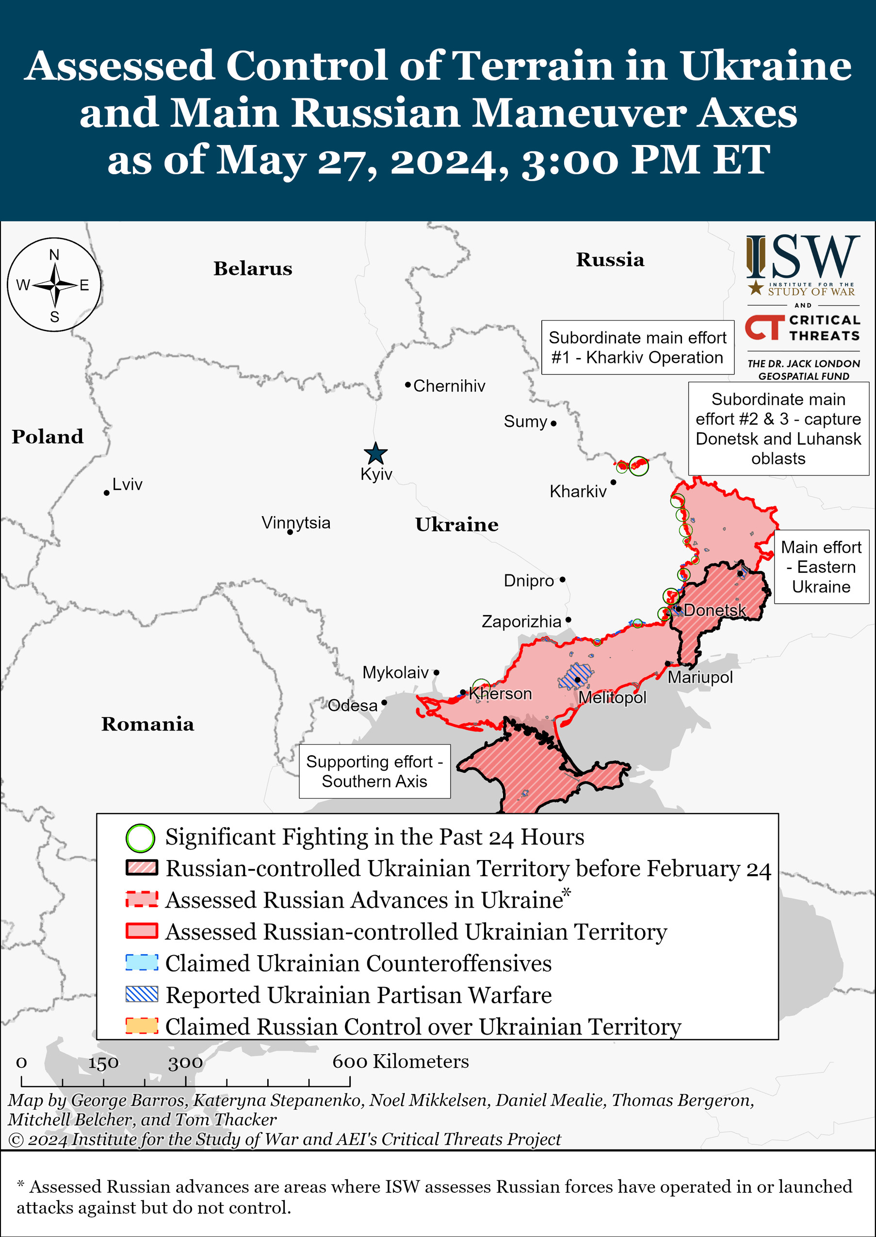 Isw Russian Offensive Campaign Assessment, Map And Update May 27, 2024