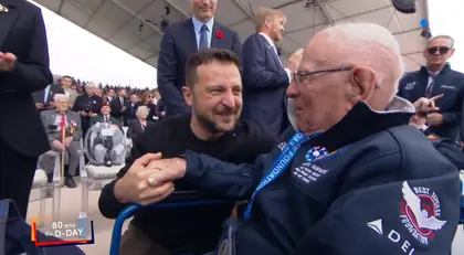 Zelensky and WW II Veteran Share Emotional Moment at D-Day Ceremony