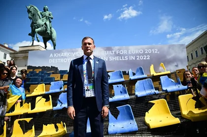 Shevchenko Unveils War-Damaged Seating Ahead of Ukraine’s Euro Opener