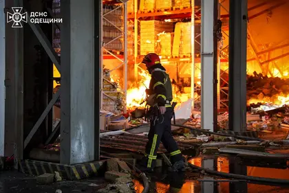 Russian Missile Wounds 3, Sparks Warehouse Blaze in Odesa