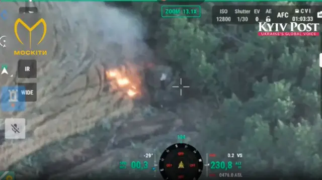 Exclusive Video: Shows Ukrainian Soldiers Destroy Russian Tank with FPV Drone