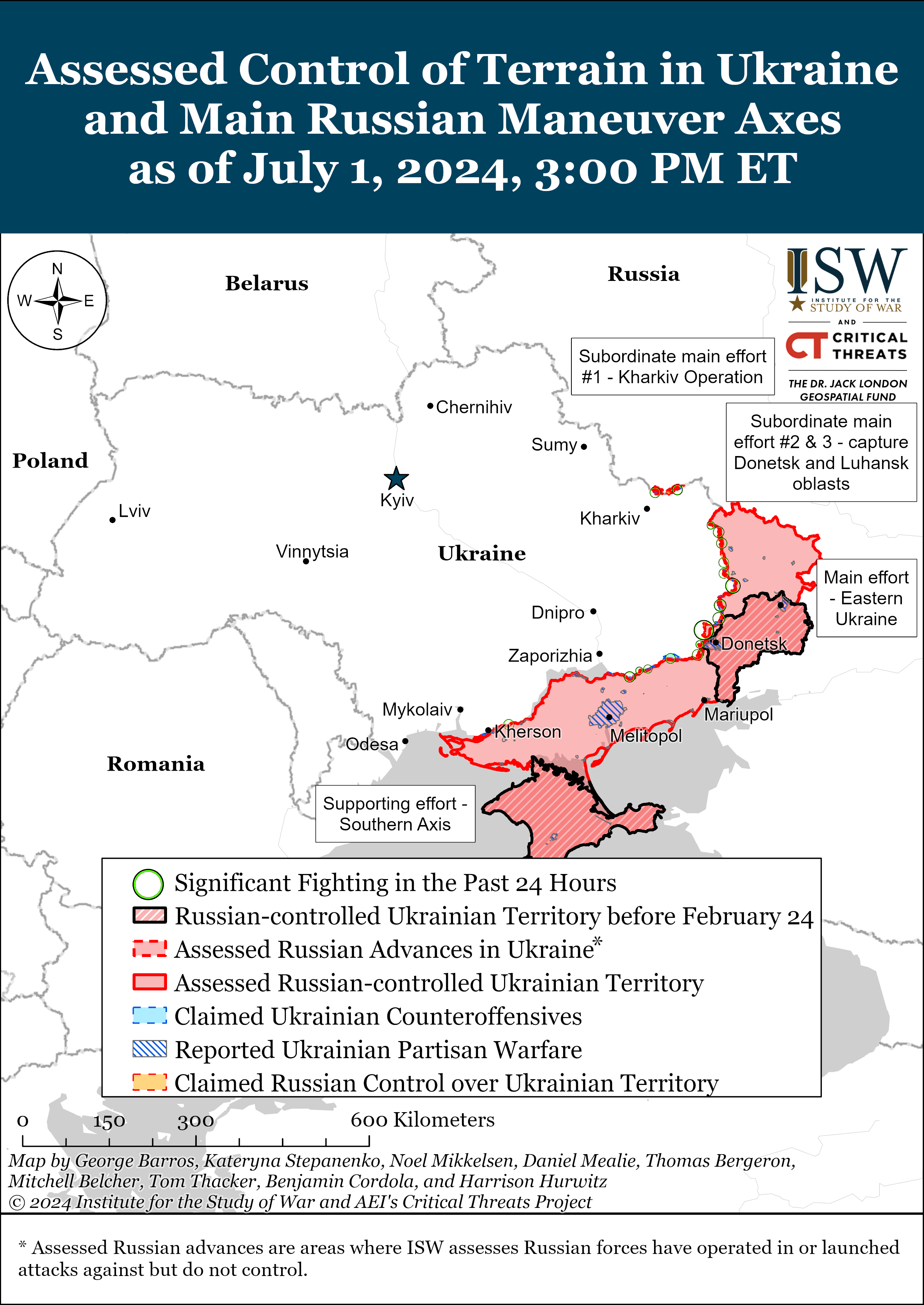 ISW Russian Offensive Campaign Assessment, Map And Update July 1, 2024