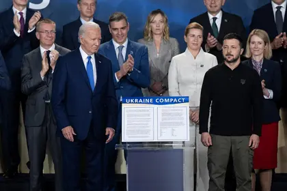 NATO Leaders Vow to Stand by Ukraine as Doubts Hang Over Biden