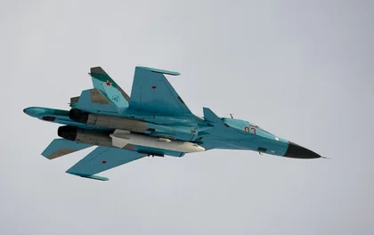 Ukrainian Air Defenses Shoot Down Russian Su-34 Bomber in Kursk Region