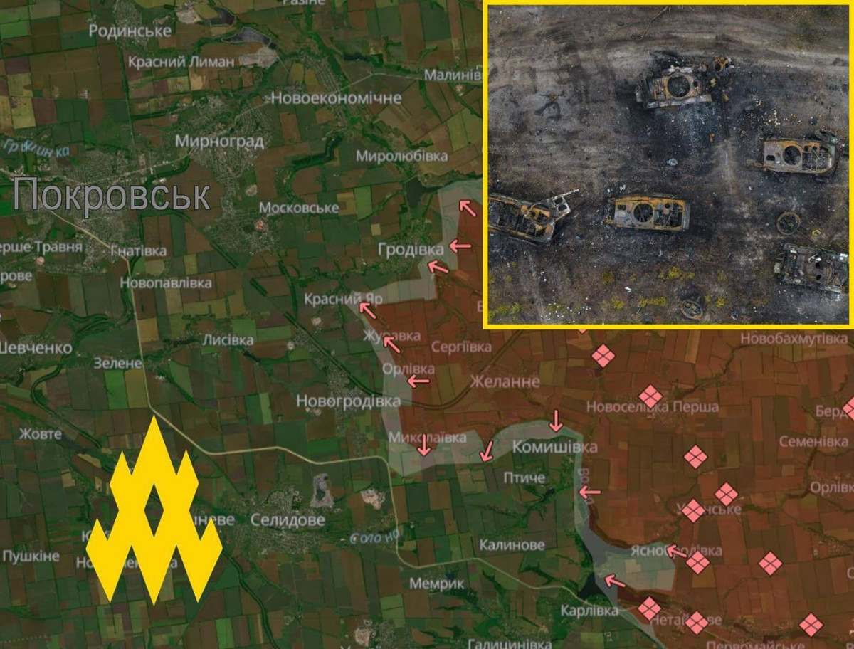 As forças russas estão sofrendo pesadas perdas no setor de Pokrovsk, segundo rebeldes