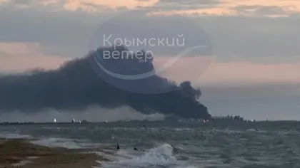 Ukrainian Strike Sinks Fuel-Laden Ferry in Russian Port