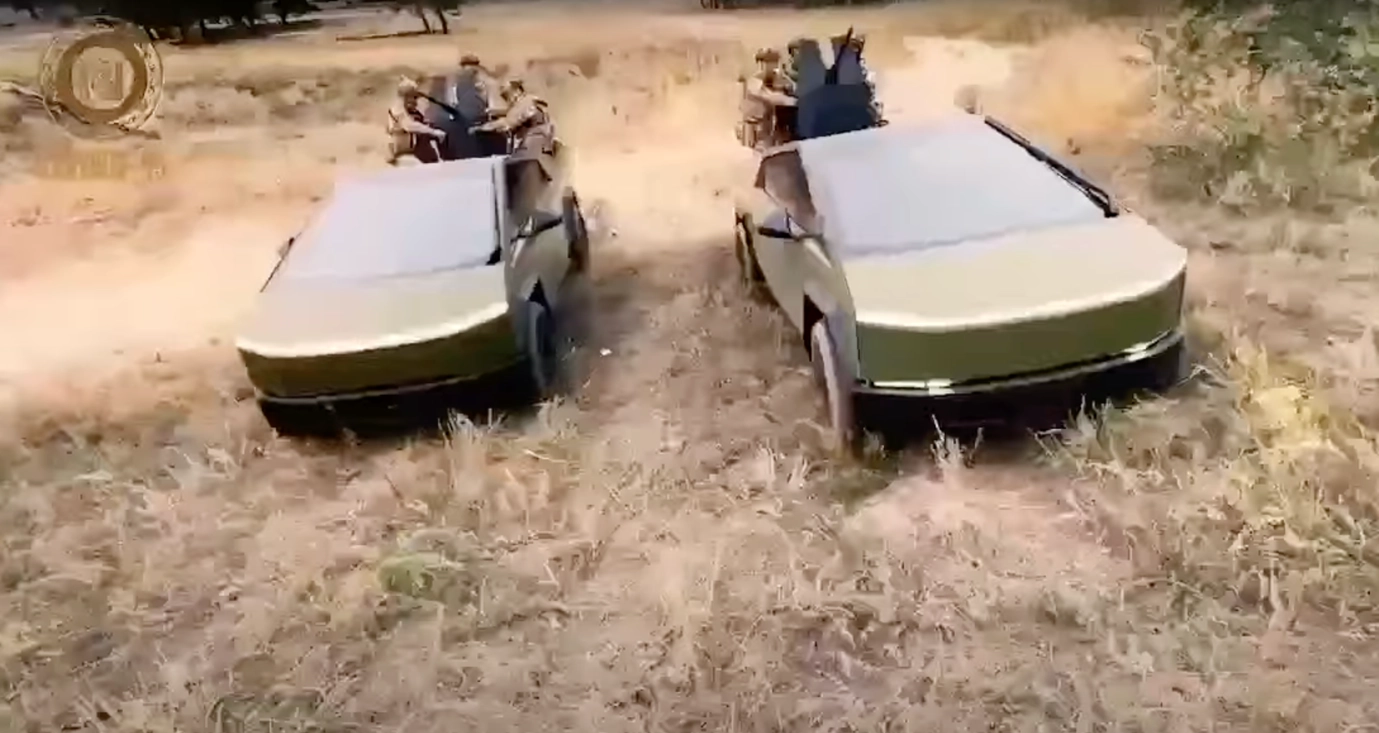 Chechen PR Stunt Shows Troops ‘Patrolling’ in Machine Gun Toting Tesla Cybertrucks