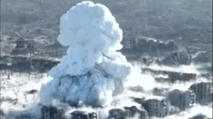 Video of Massive Explosion in Vovchansk Allegedly Caused by Russian ODAB-9000 ‘Super-Bomb’