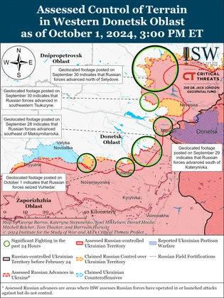 ISW Russian Offensive Campaign Assessment, October 1, 2024