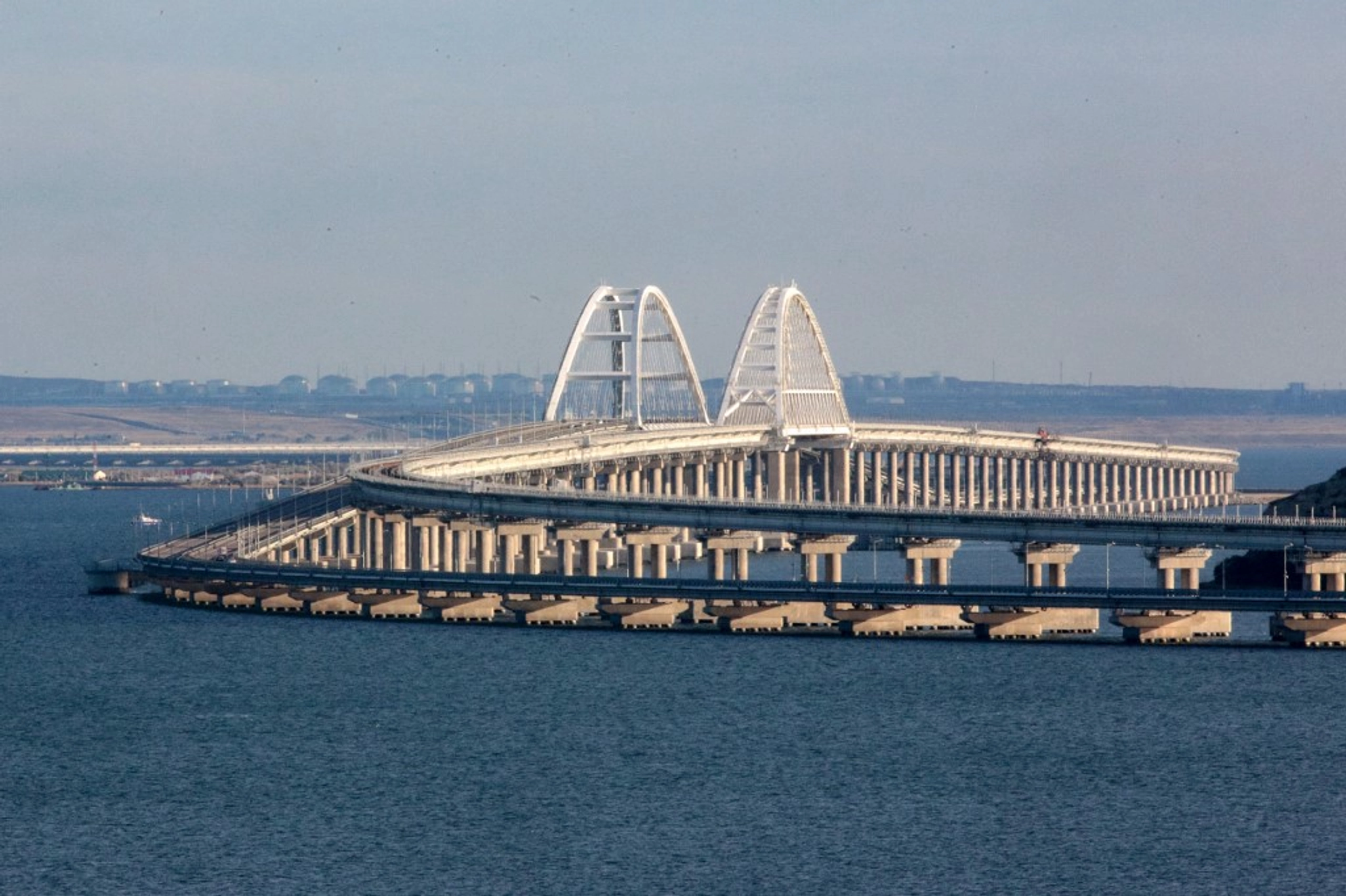 Ukrainian Drones Strike Kerch Bridge in Crimea, Explosions Halt Traffic