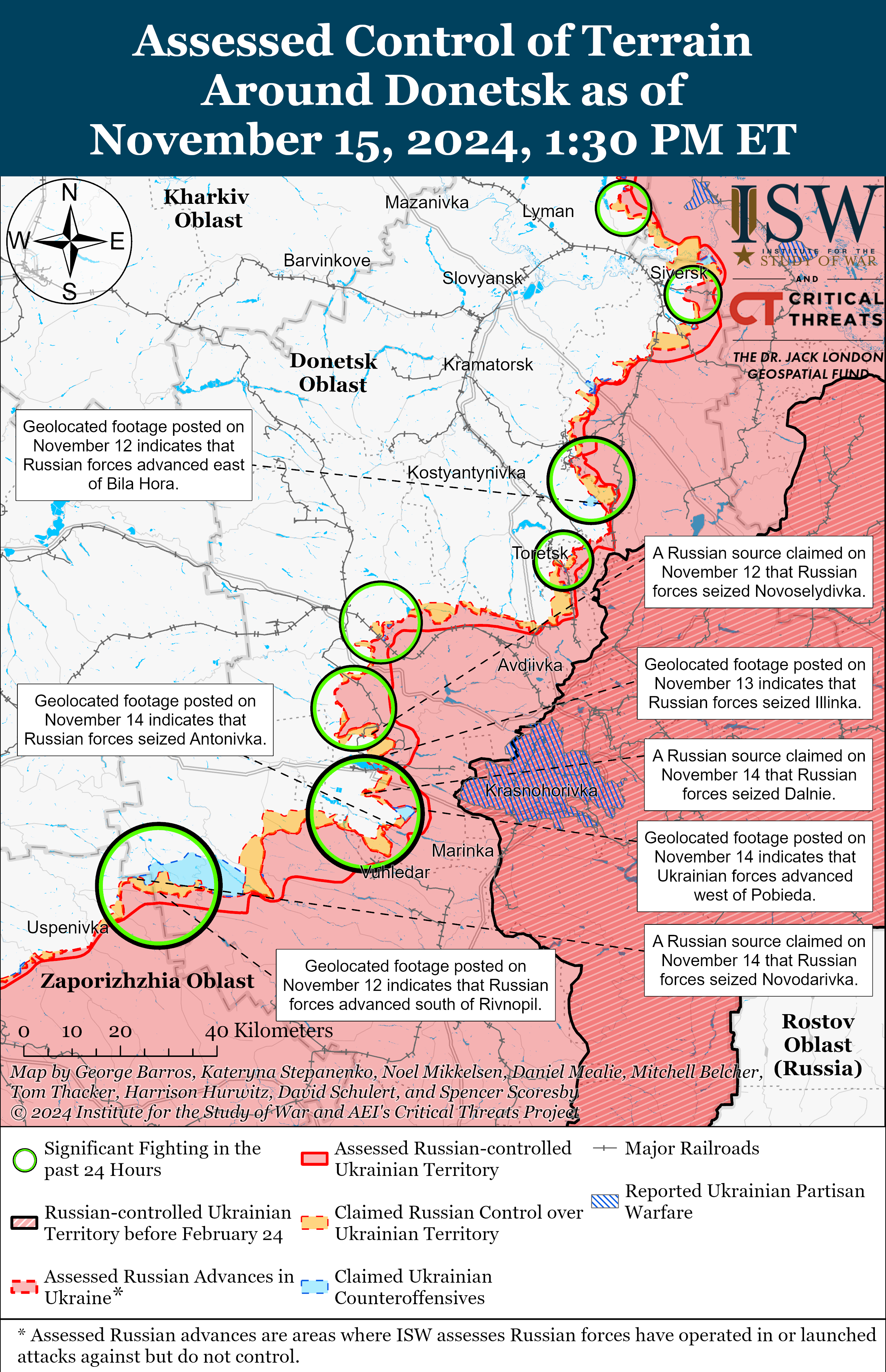 ISW Russian Offensive Campaign Assessment, Map And Update, November, 15 ...