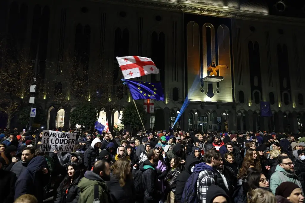 Georgia Pro-EU Protesters Defiant as Thousands Rally for 11th Day