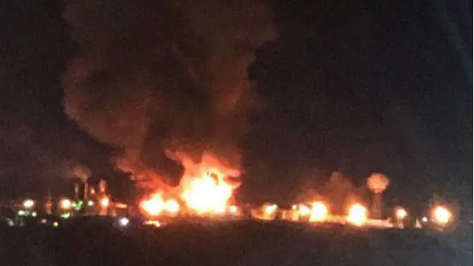 Russian Largest Oil Hub Ablaze After Ukrainian Drone Assault