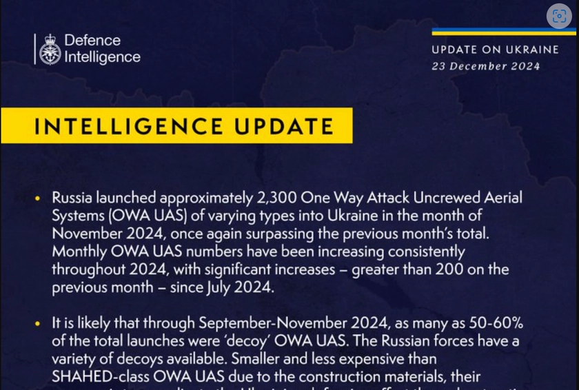 British Defence Intelligence Update Ukraine 23 December 2024