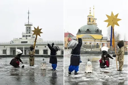 Kyiv Marks Christmas by Dressing Up Founders’ Statues