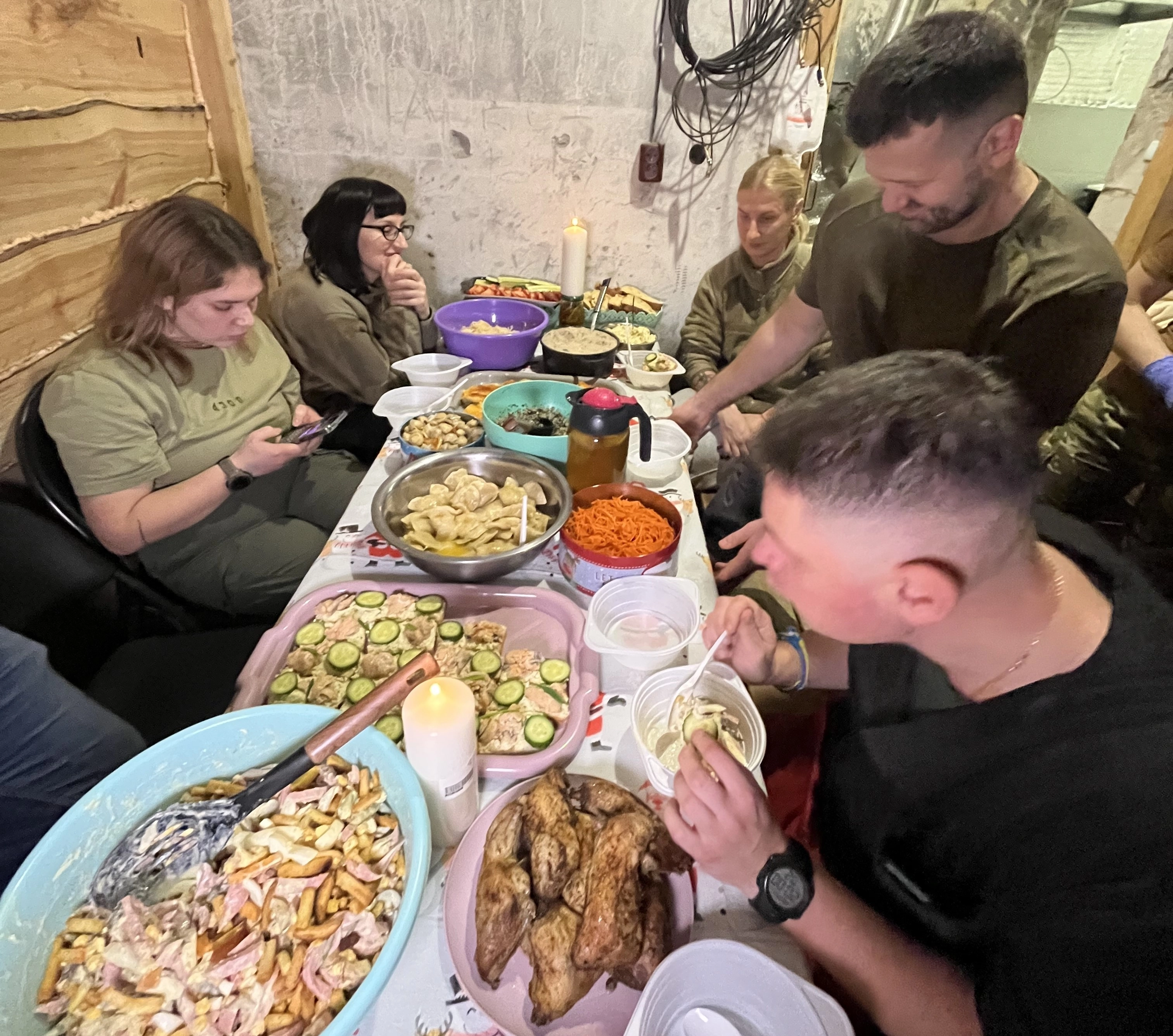 This is a traditional Ukrainian Christmas table. This is how the medics of the 12th Brigade of the National Guard "Azov" celebrate Christmas on the frontline.