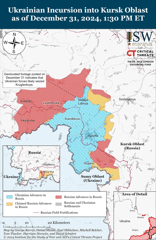 ISW Russian Offensive Campaign Assessment, December, 31, 2024