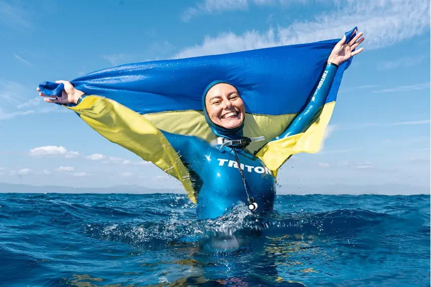 ‘We Are Strong, We Keep Fighting’ – Ukrainian Freediver Kateryna Sadurska Breaks World Records and Inspires