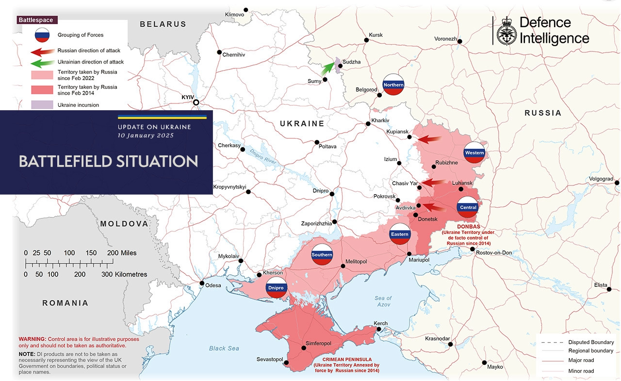 British Defence Intelligence Update Ukraine 10 January 2025