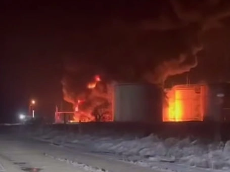 Ukrainian Strikes Set Another Russian Oil Depot Ablaze