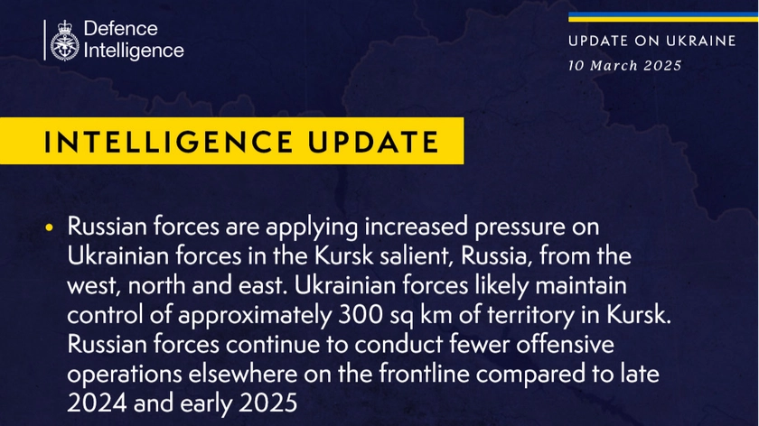 British Defence Intelligence Update Ukraine 10 March 2025