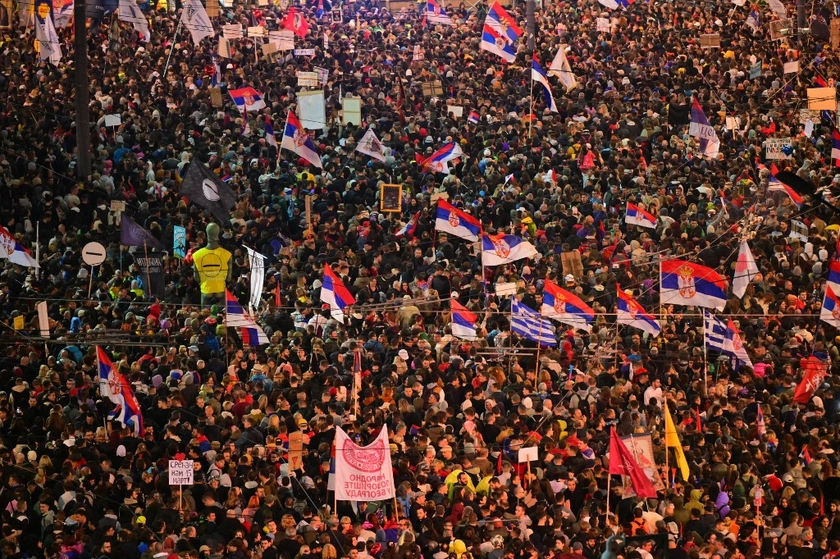 Over 100,000 Gather in Belgrade to Protest Against Serbian Govt