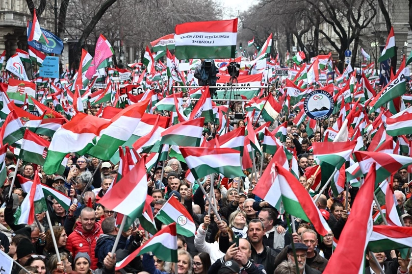 Hungarian Opposition Rallies in Massive Protest Against Orbán’s Rule