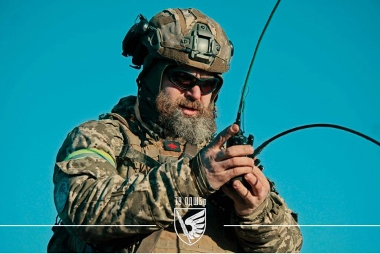 Section Troop Leader, 79th Air Assault Brigade, during exercises.