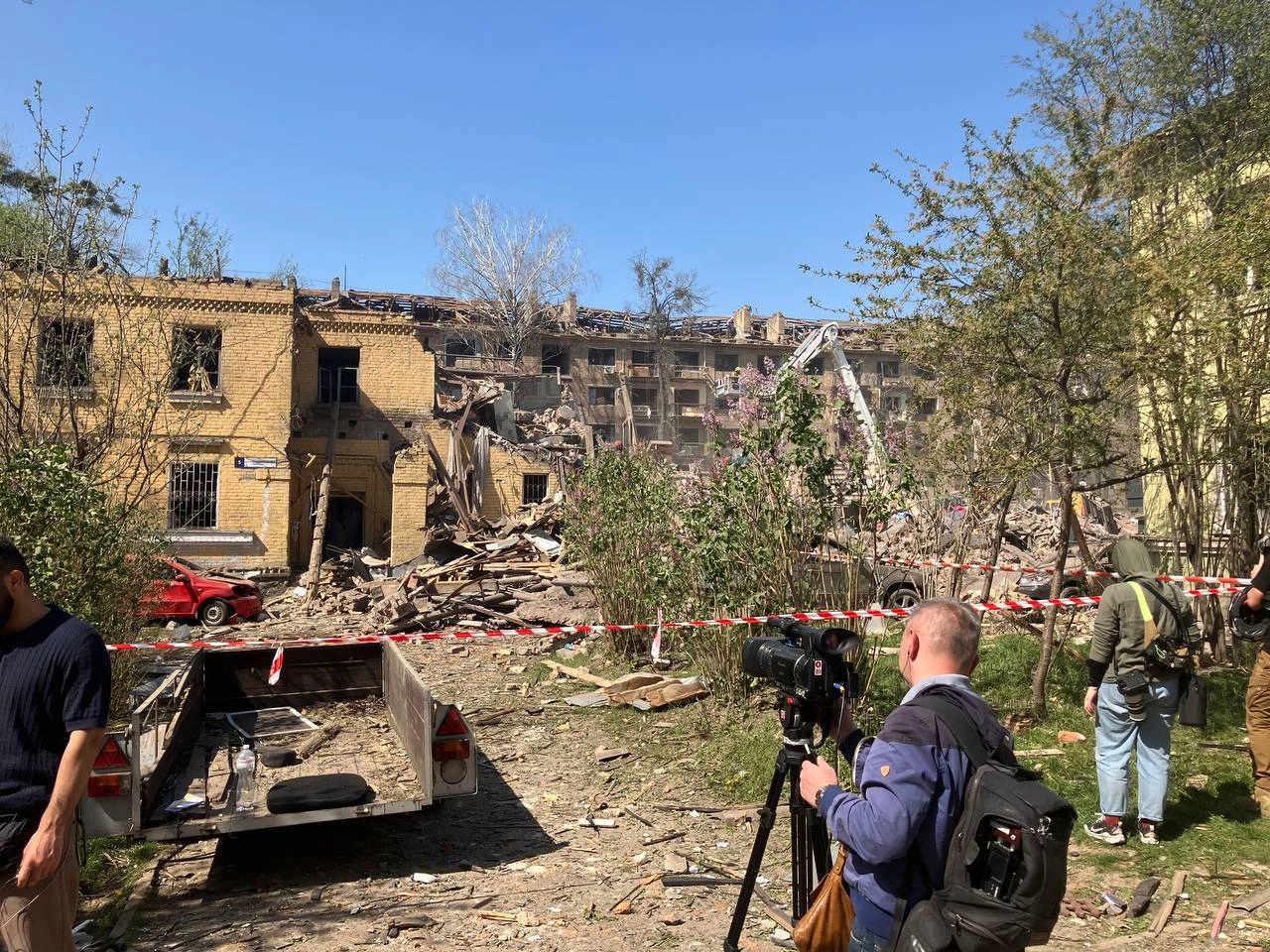 The targeted area consists of older residential buildings, mostly 2 and 5 story structures built shortly after World War II. One was completely destroyed, and it is there that most of the casualties occurred. Currently, eight people are confirmed dead, and dozens more have been injured.
