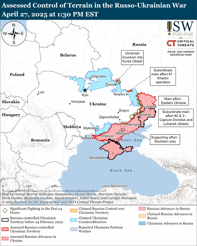 ISW Russian Offensive Campaign Assessment, April 27, 2025