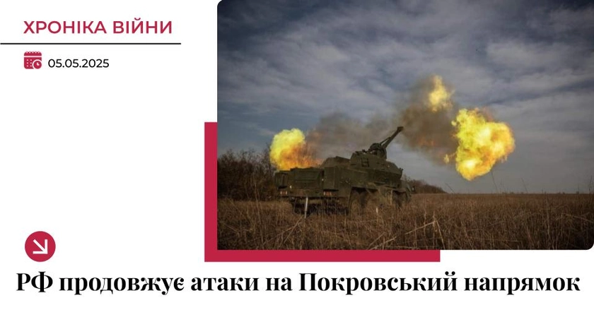 Хроніка війни в Україні. 5 травня: РФ штурмує Покровський напрямок