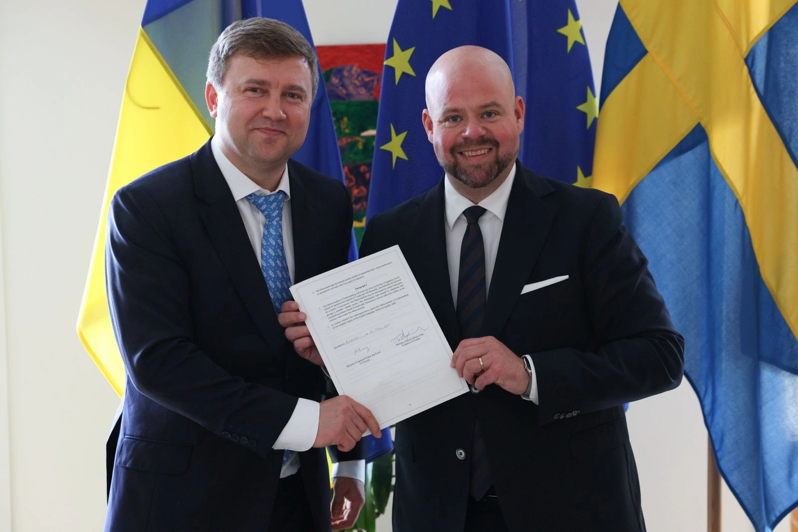Україна та Швеція підписали меморандум про співпрацю в аграрному секторі