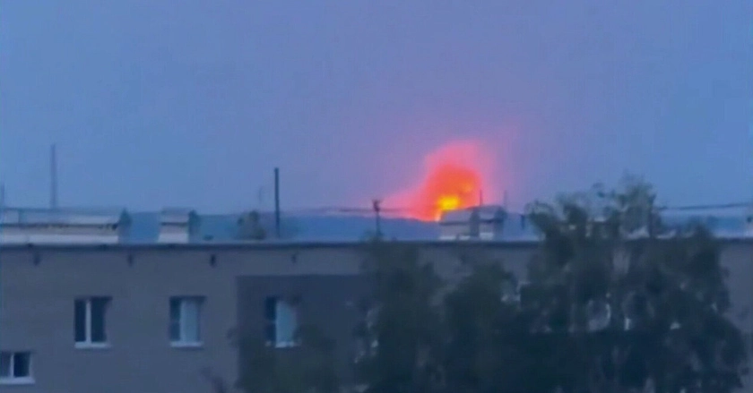 Explosions Rock Russian Town, Fire Erupts as Drones Reportedly Hit Explosives Factory