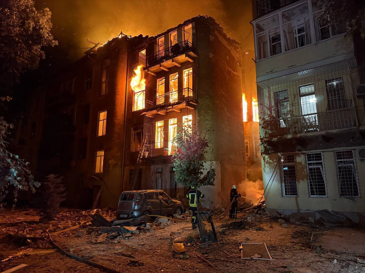 Russian Drone Barrage Sets Odesa Ablaze in Overnight Strike — One Dead, 14 Injured, War Crimes Probe Launched