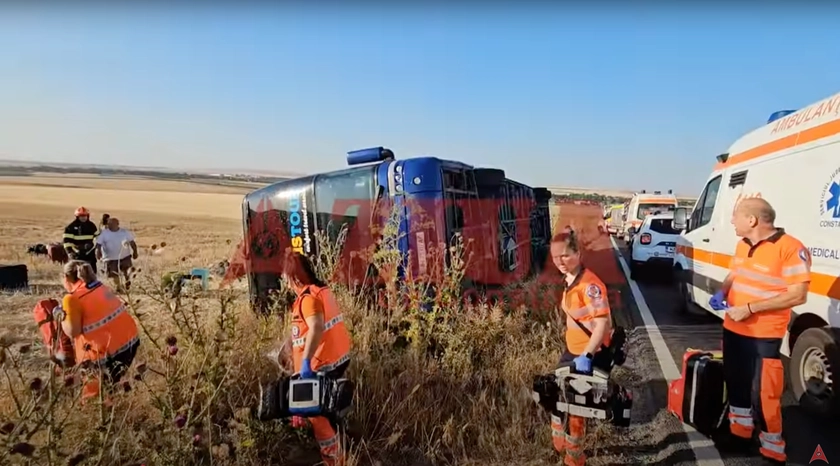 Romanian Road Crash: Ukrainian Bus Overturns With 55 Onboard