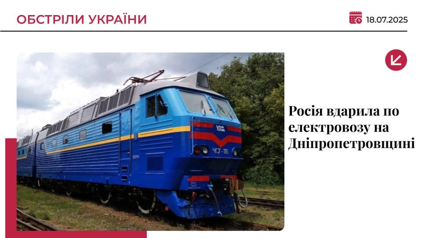 Росія вдарила по електровозу на Дніпропетровщині: є загиблі і поранений